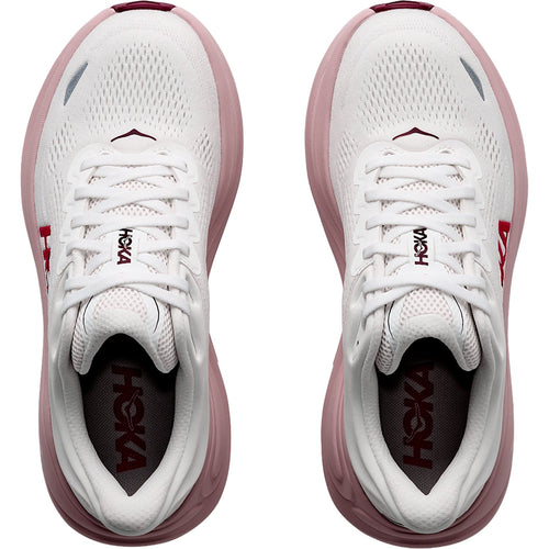 Hoka Bondi 9 Women's Athletic Shoes White/Pink Opal (Neutral Support)