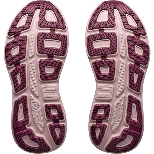 Hoka Bondi 9 Women's Athletic Shoes White/Pink Opal (Neutral Support)