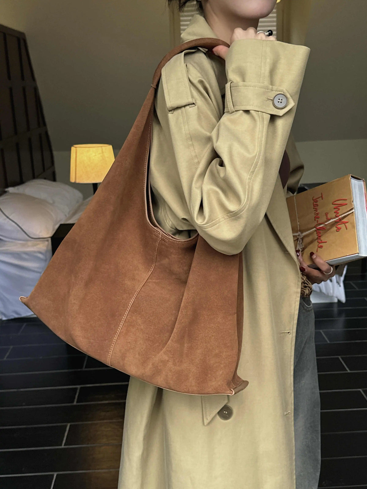 The Velluto Oversized Suede Hobo