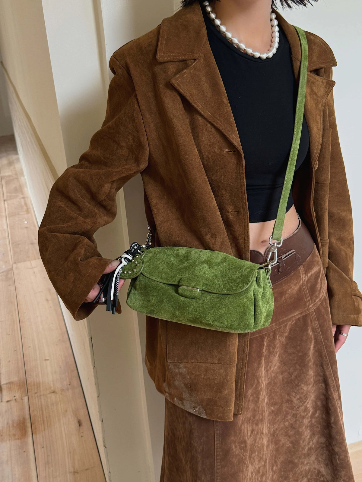 The Fiocco Suede Flap Bag