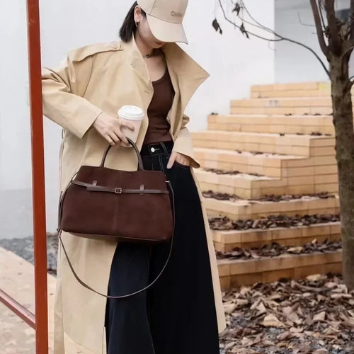 The Loggia Suede Satchel