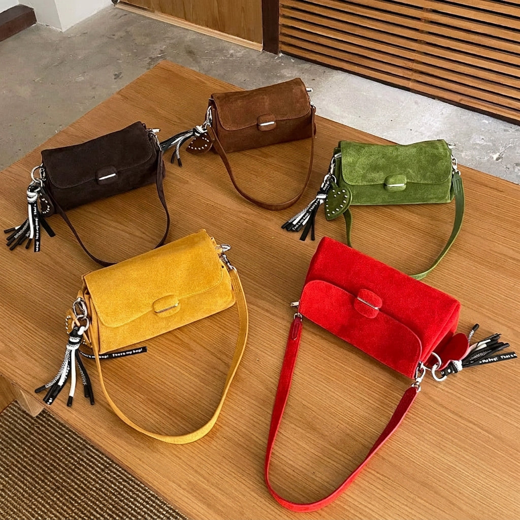The Fiocco Suede Flap Bag