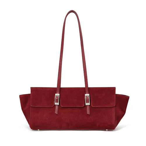 The Fibbia Suede Shoulder Bag