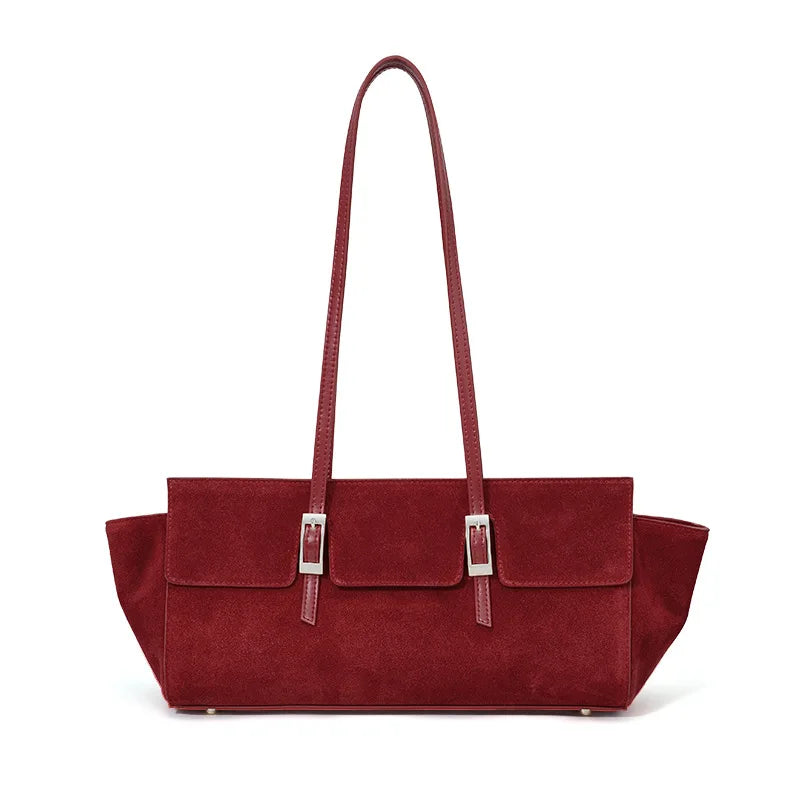 The Fibbia Suede Shoulder Bag