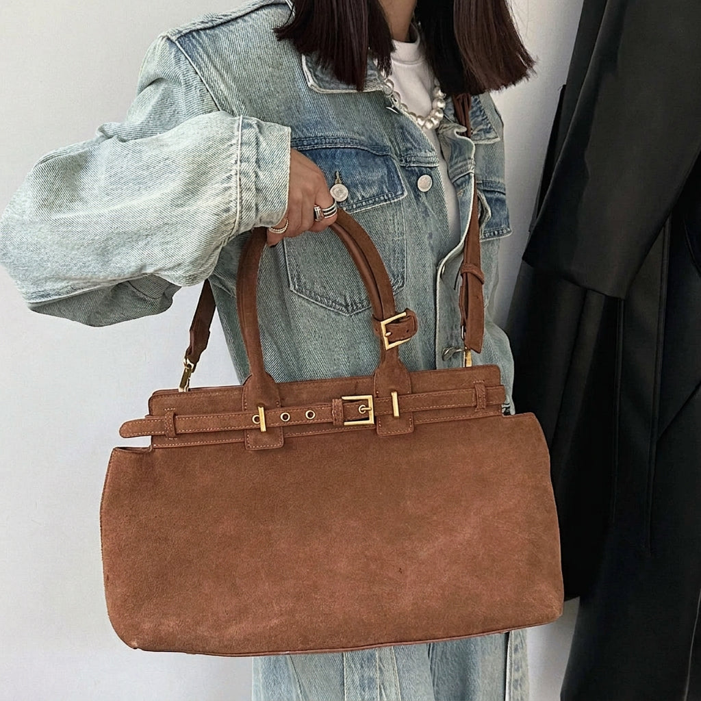 The Portico Suede Tote
