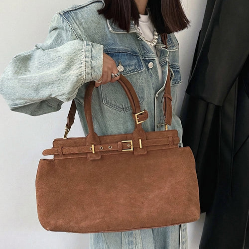 The Portico Suede Tote