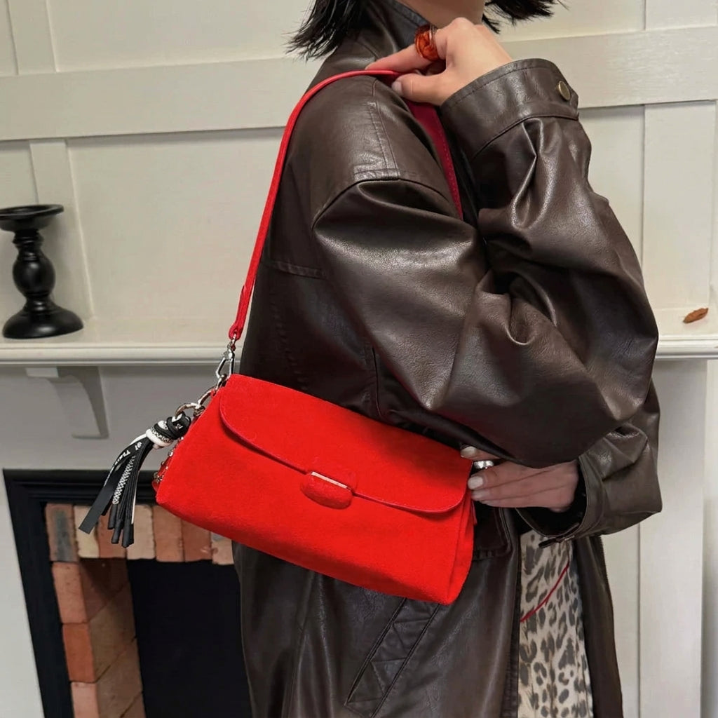 The Fiocco Suede Flap Bag