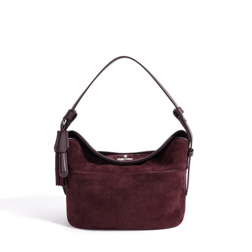 The Cesta Suede Bucket Bag
