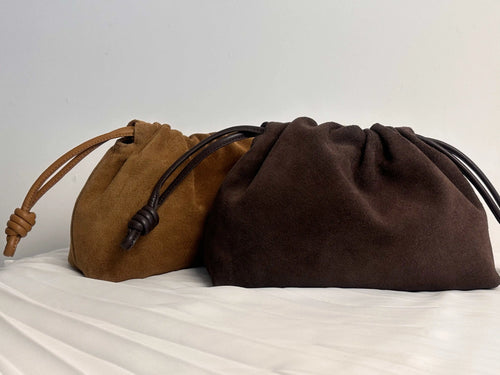 The Brezza Suede Pouch Bag