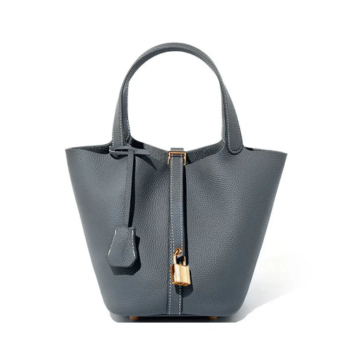 Genuine Leather Bucket Bag