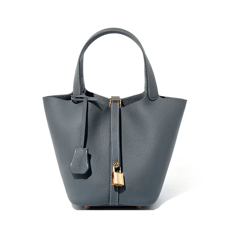 Genuine Leather Bucket Bag