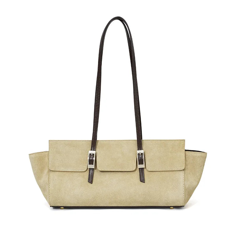 The Fibbia Suede Shoulder Bag
