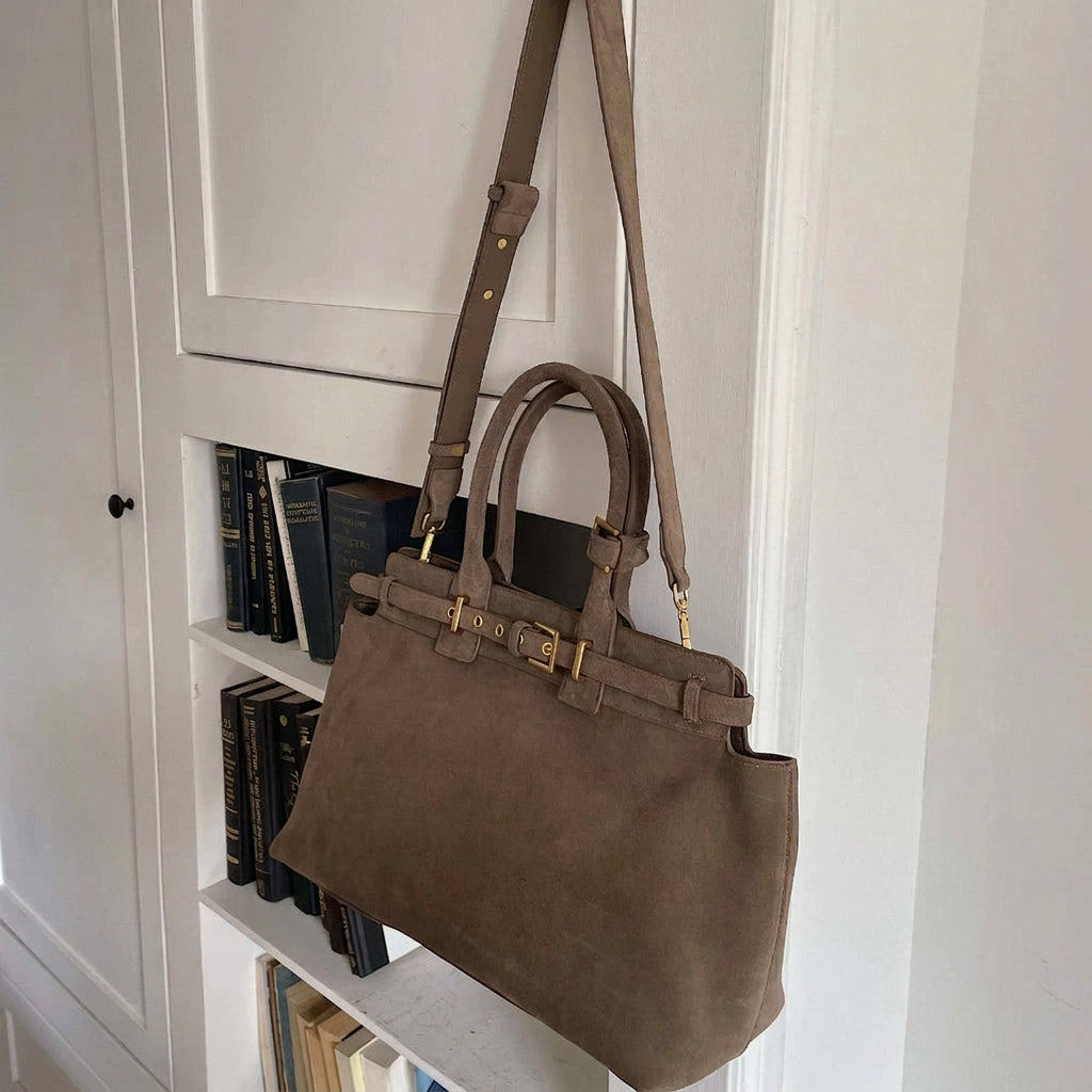 The Portico Suede Tote