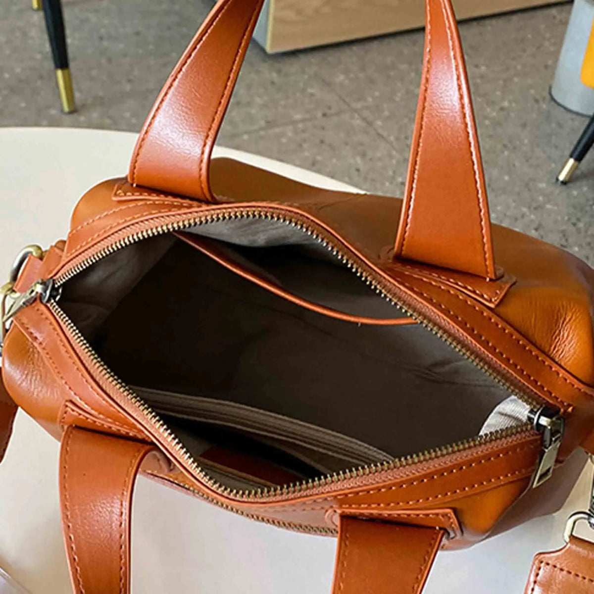 The Brera Leather Bowling Bag