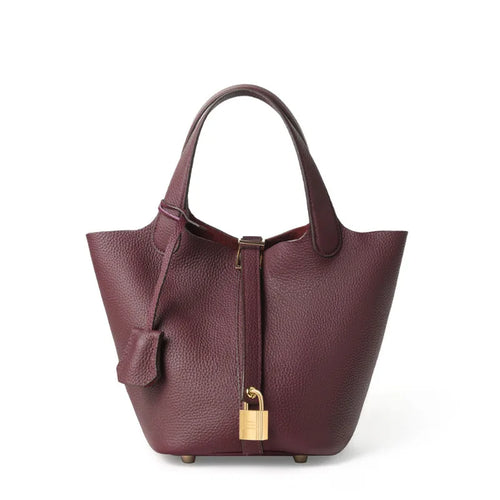 Genuine Leather Bucket Bag
