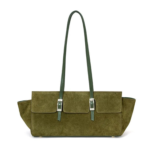 The Fibbia Suede Shoulder Bag