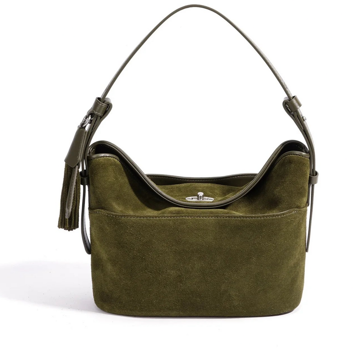 The Cesta Suede Bucket Bag