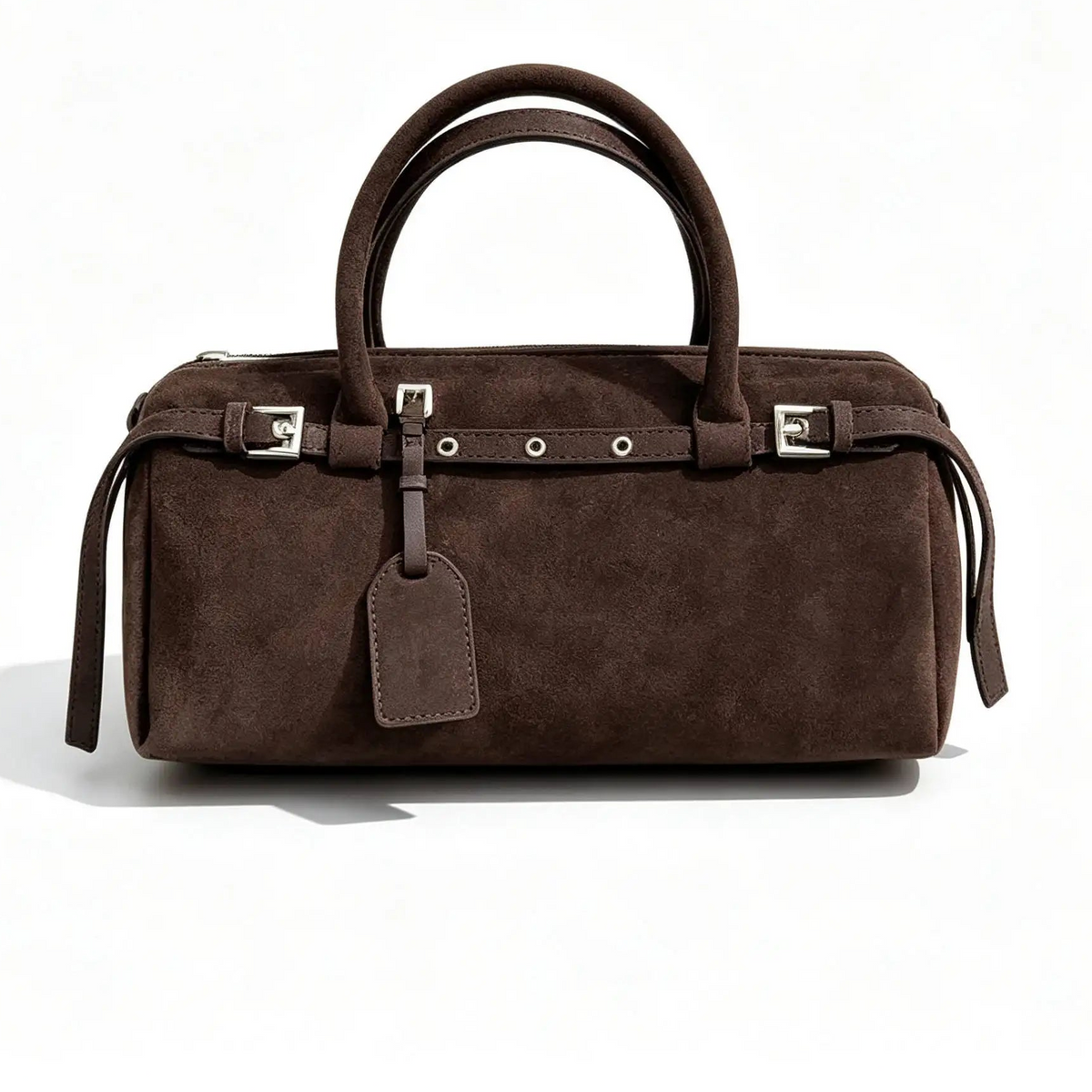 The Cilindro Suede Bowling Bag