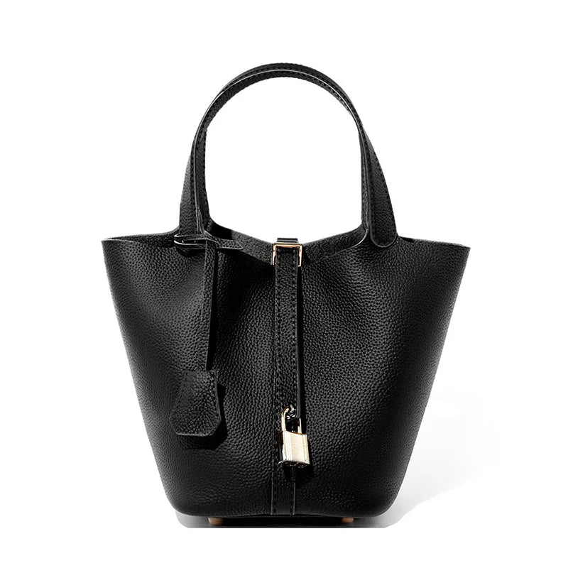 Genuine Leather Bucket Bag