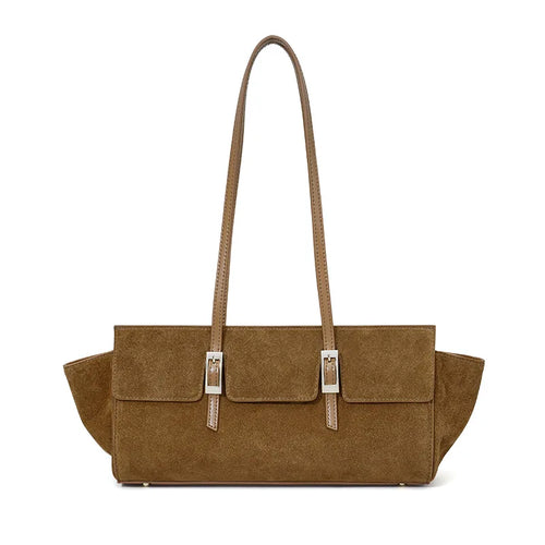 The Fibbia Suede Shoulder Bag
