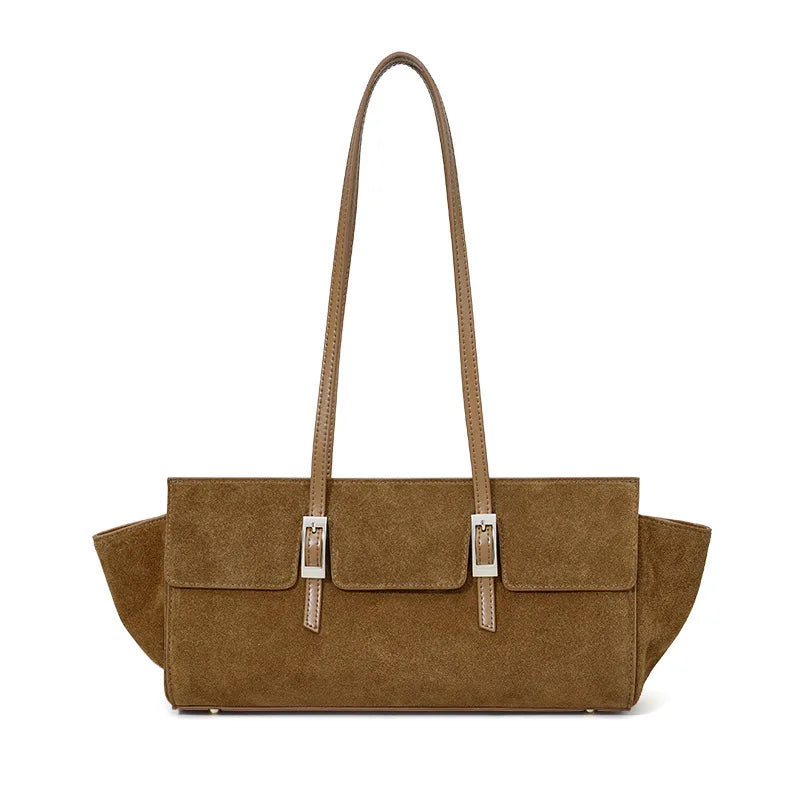 The Fibbia Suede Shoulder Bag