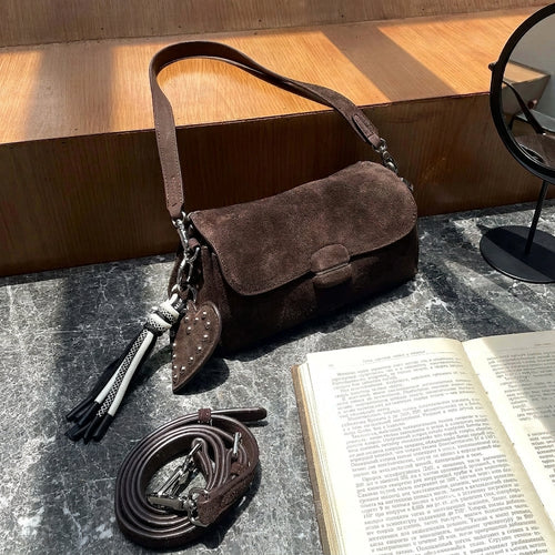 The Fiocco Suede Flap Bag