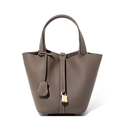 Genuine Leather Bucket Bag