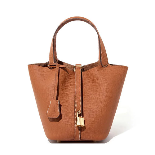 Genuine Leather Bucket Bag