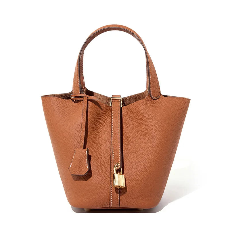 Genuine Leather Bucket Bag