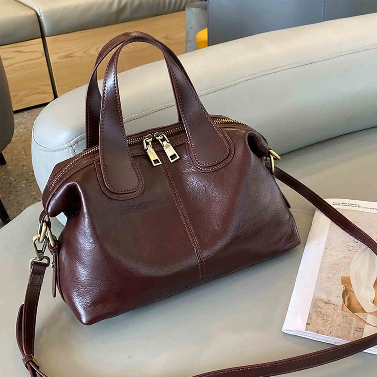 The Brera Leather Bowling Bag