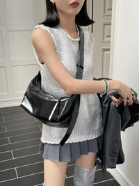 The Conchiglia Leather Crescent Bag