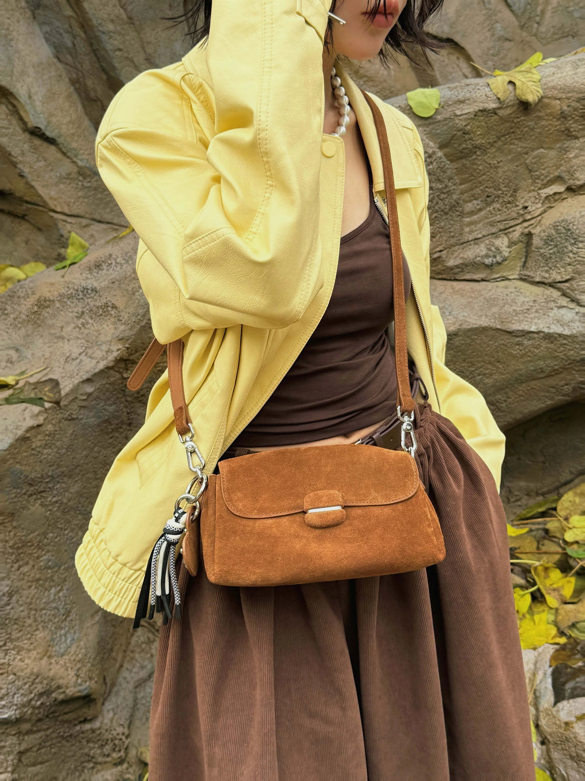 The Fiocco Suede Flap Bag