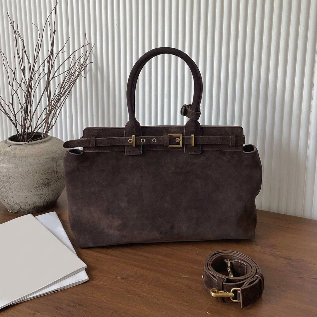 The Portico Suede Tote