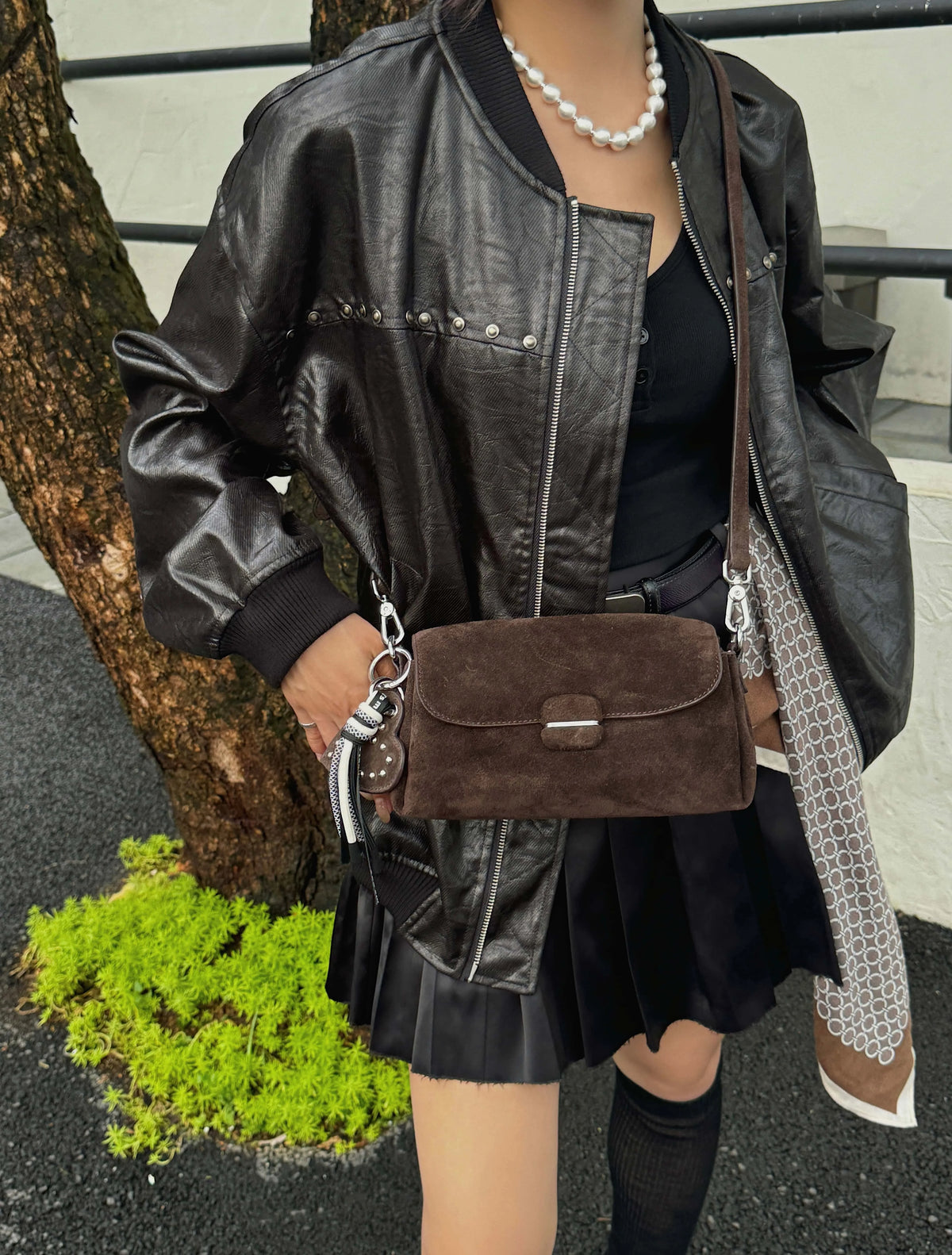 The Fiocco Suede Flap Bag