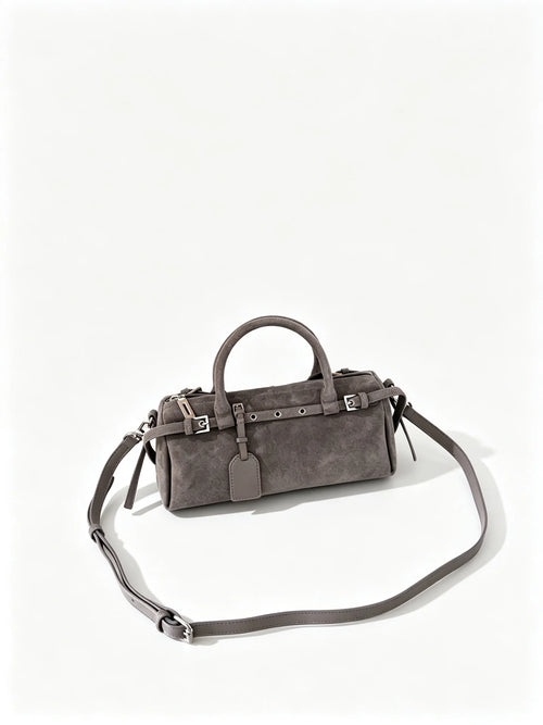 The Cilindro Suede Bowling Bag