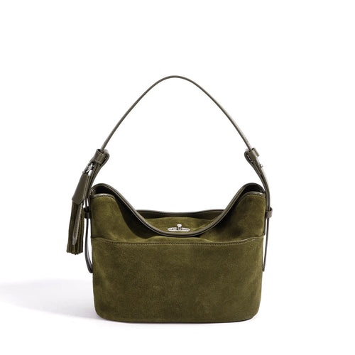 The Cesta Suede Bucket Bag