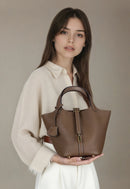 Genuine Leather Bucket Bag