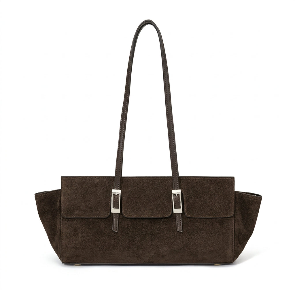 The Fibbia Suede Shoulder Bag